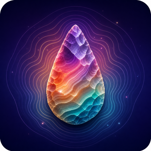 The Lodestone app icon: a faceted, rainbow-lit stone on a deep indigo field.
